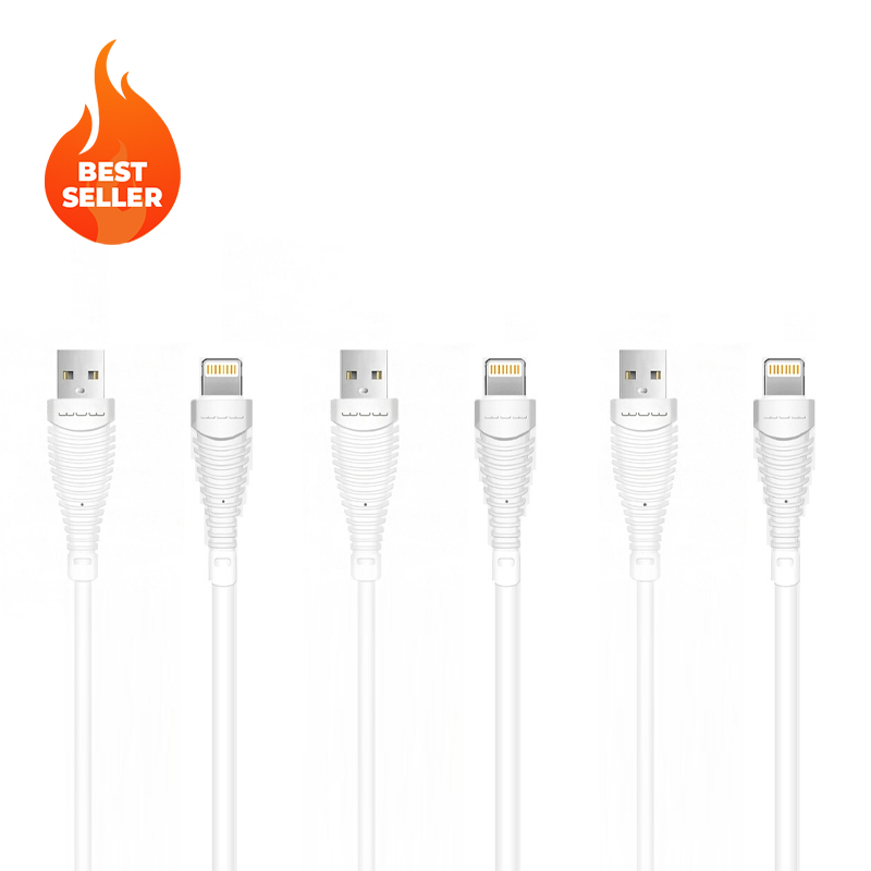 Pack of 3 1m Data and Charging Cables (Micro, Lightning or Type-C)