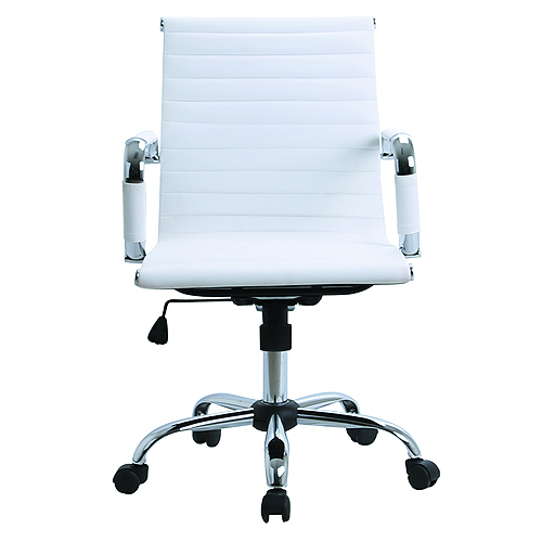 Studio White PU Mid Back Office Chair