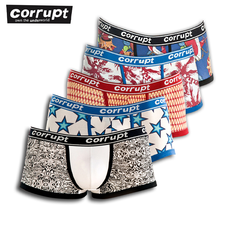 Pack of 5 Men's Printed Cotton Trunks