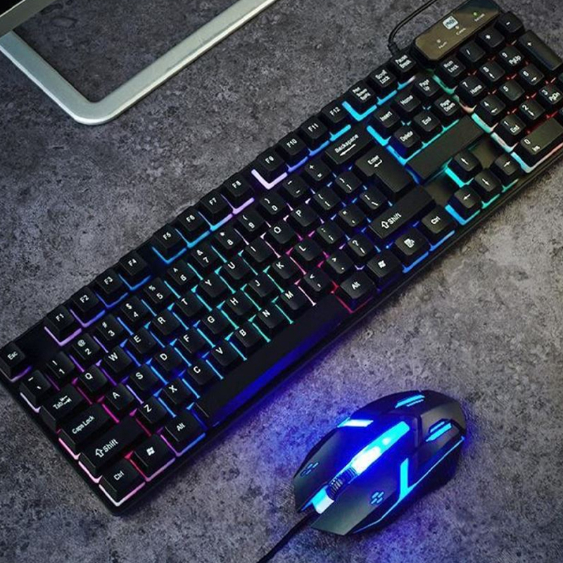 Rainbow LED Backlit Gaming Keyboard and Mouse Combo
