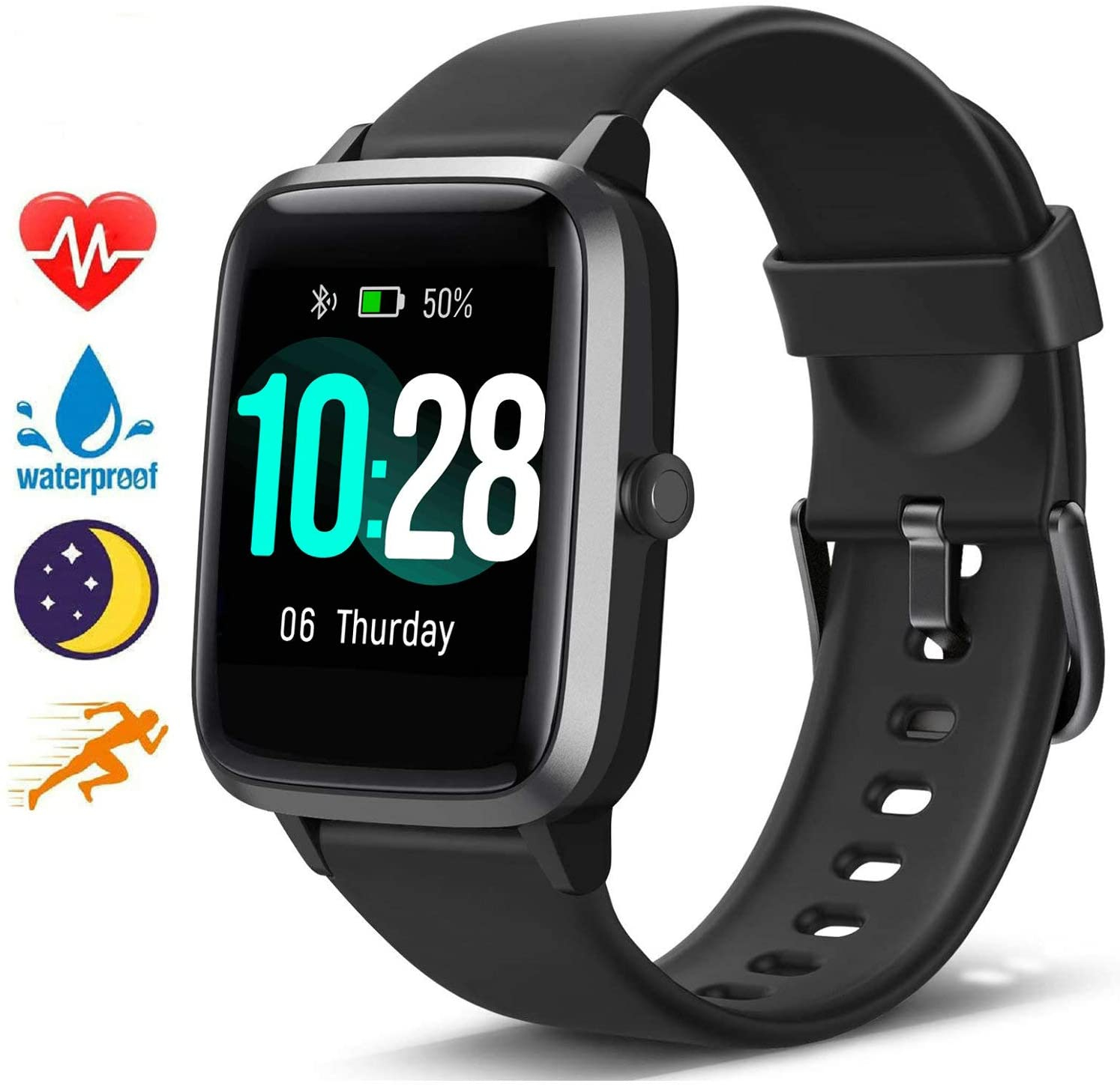 Fitness Tracker Bluetooth Smart Watch with Heartrate Monitor (Model: ID205U)