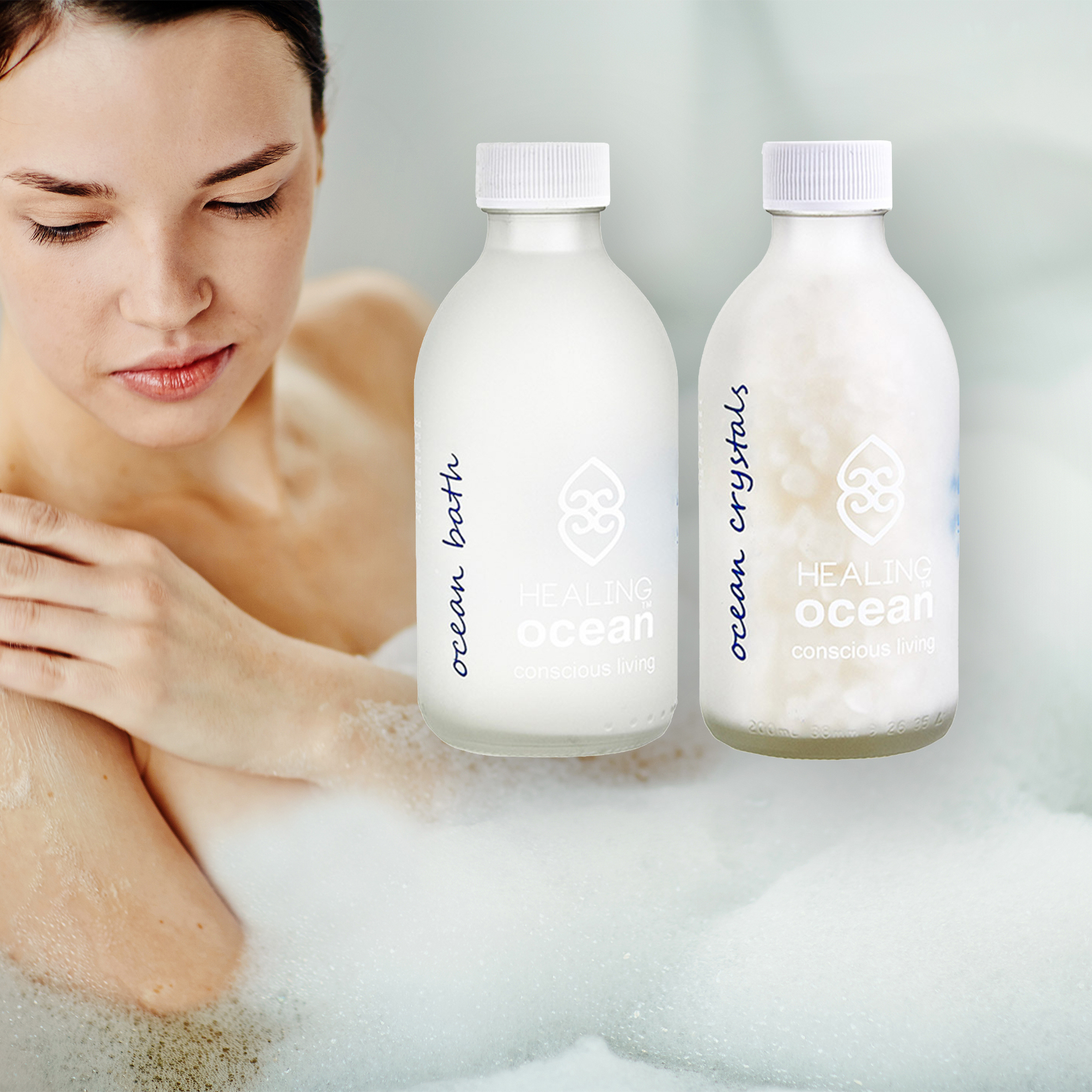 Healing Ocean Foam Bath and Bath Crystals