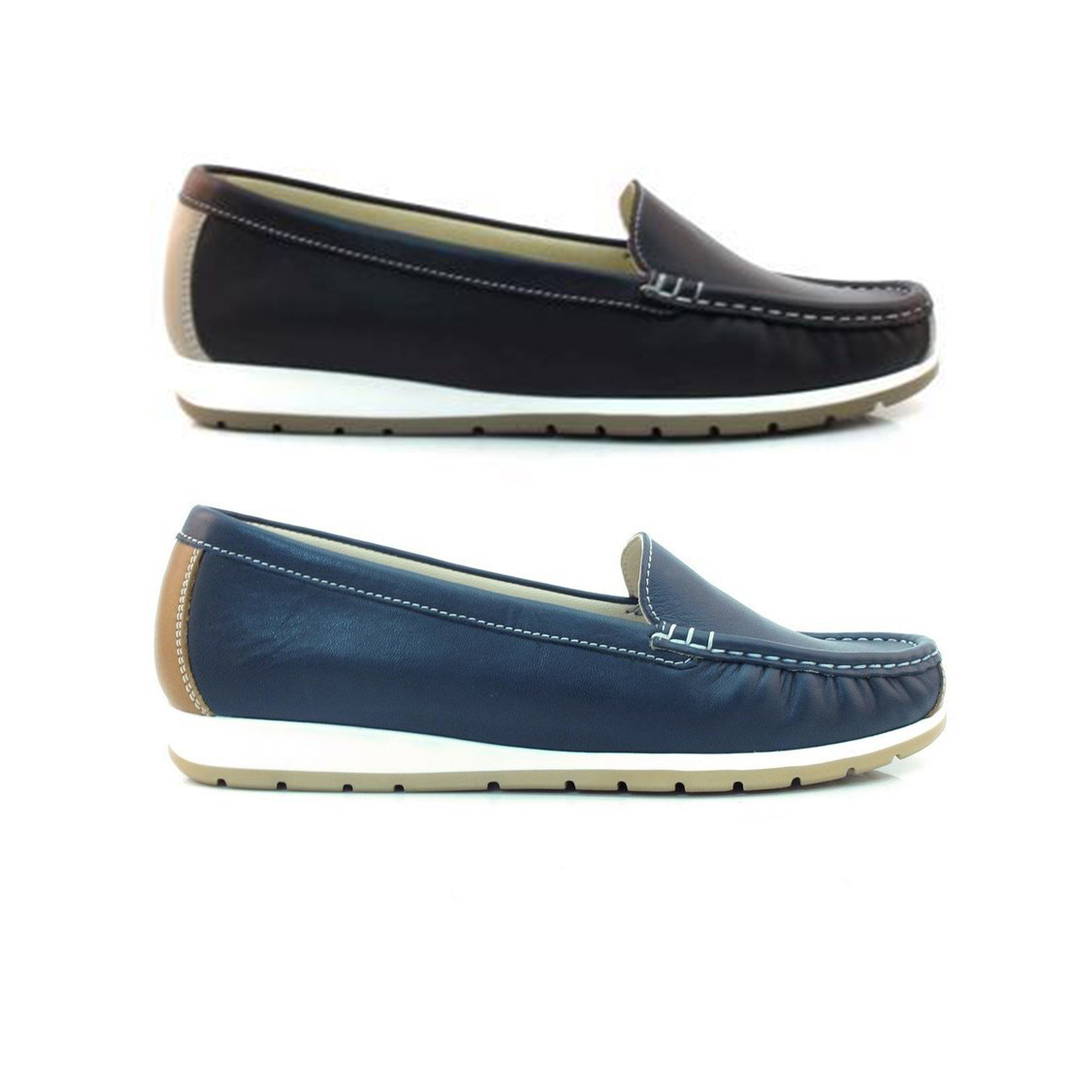 Ladies Genuine Leather Watt Slip-On Shoes