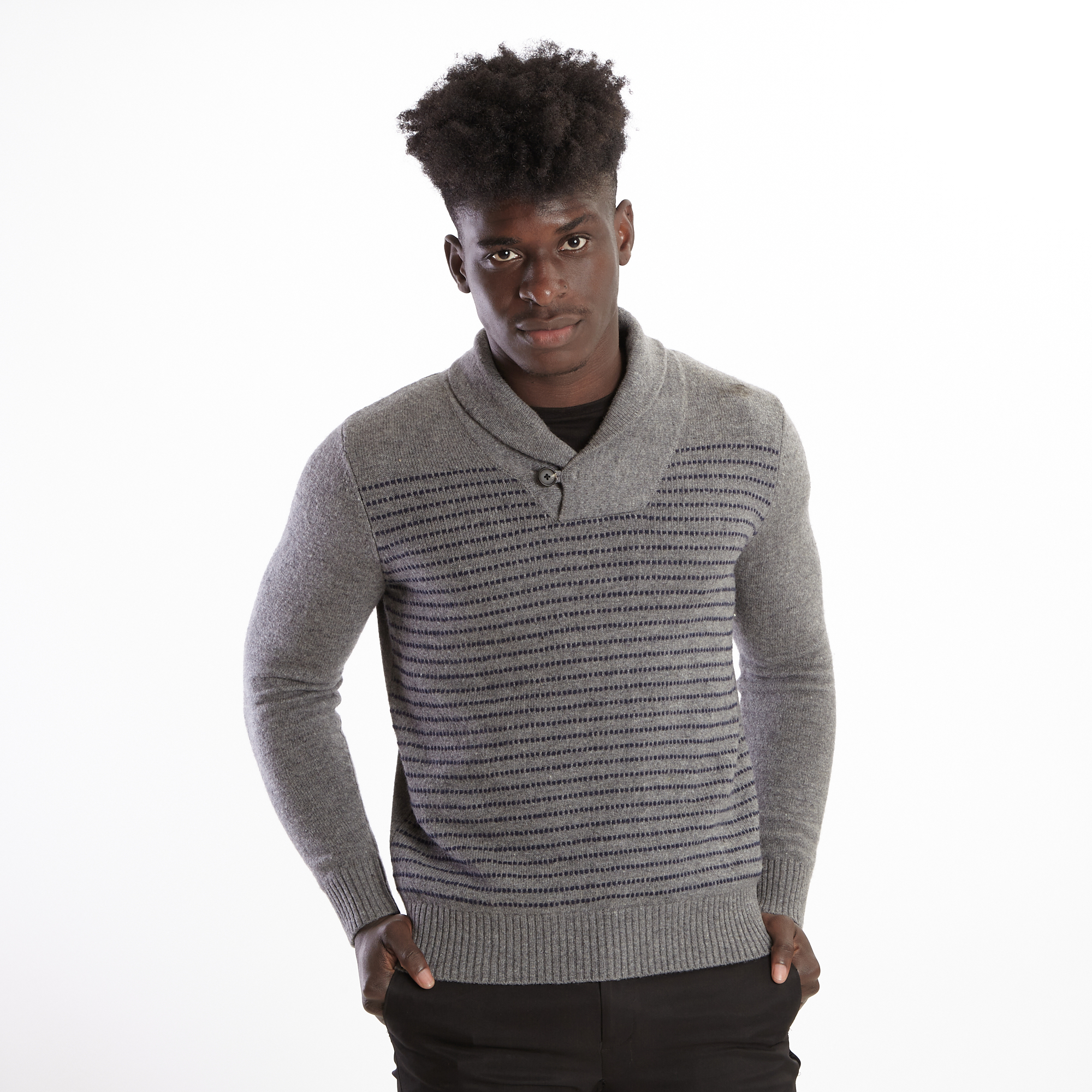 Men's Arthur Grey with Blue Dot Detail Pullover Jersey