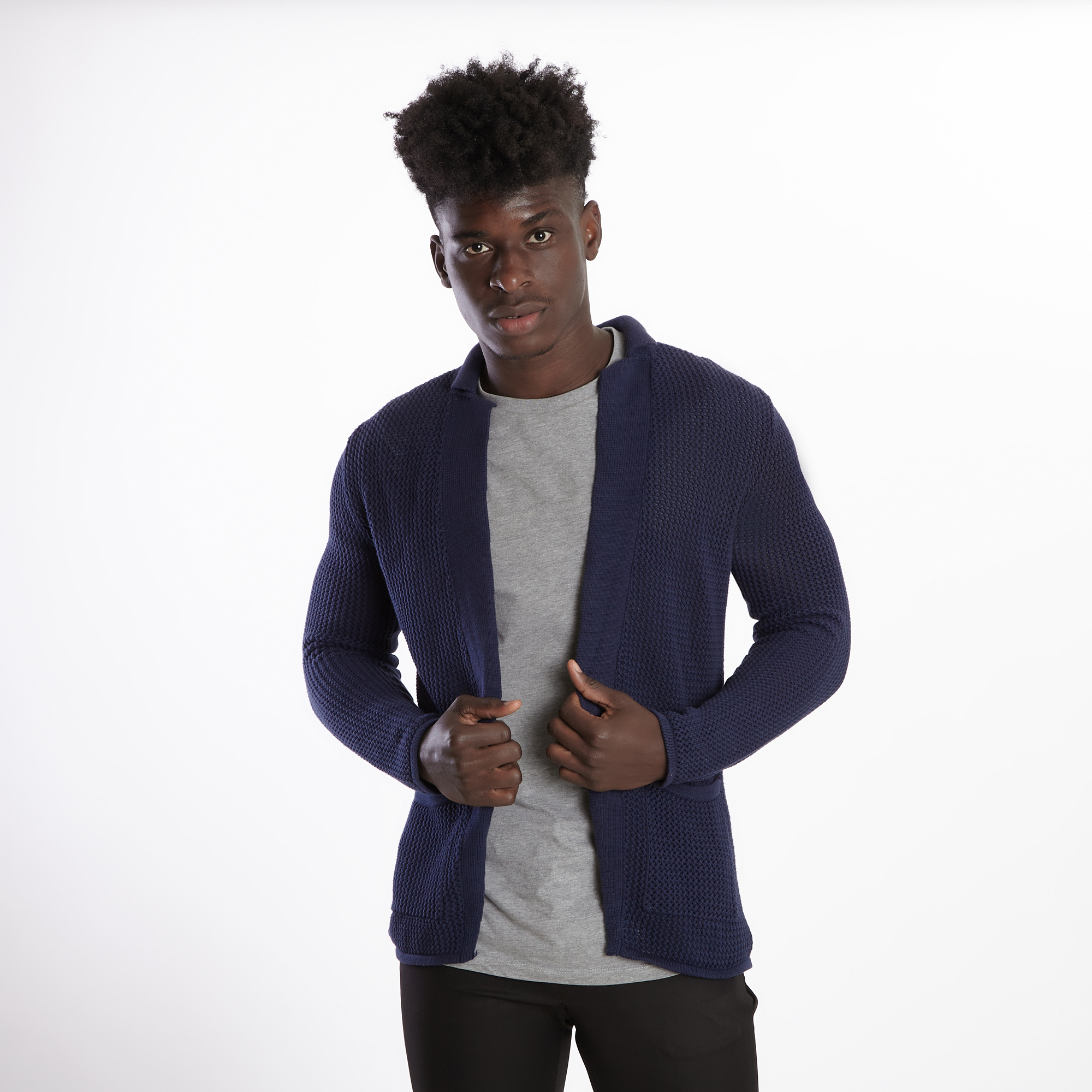 Men's Eli Navy Knitted Cardigan