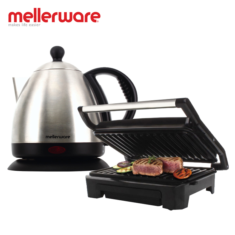 1500W Stainless Steel Kettle and 800W Panini Press
