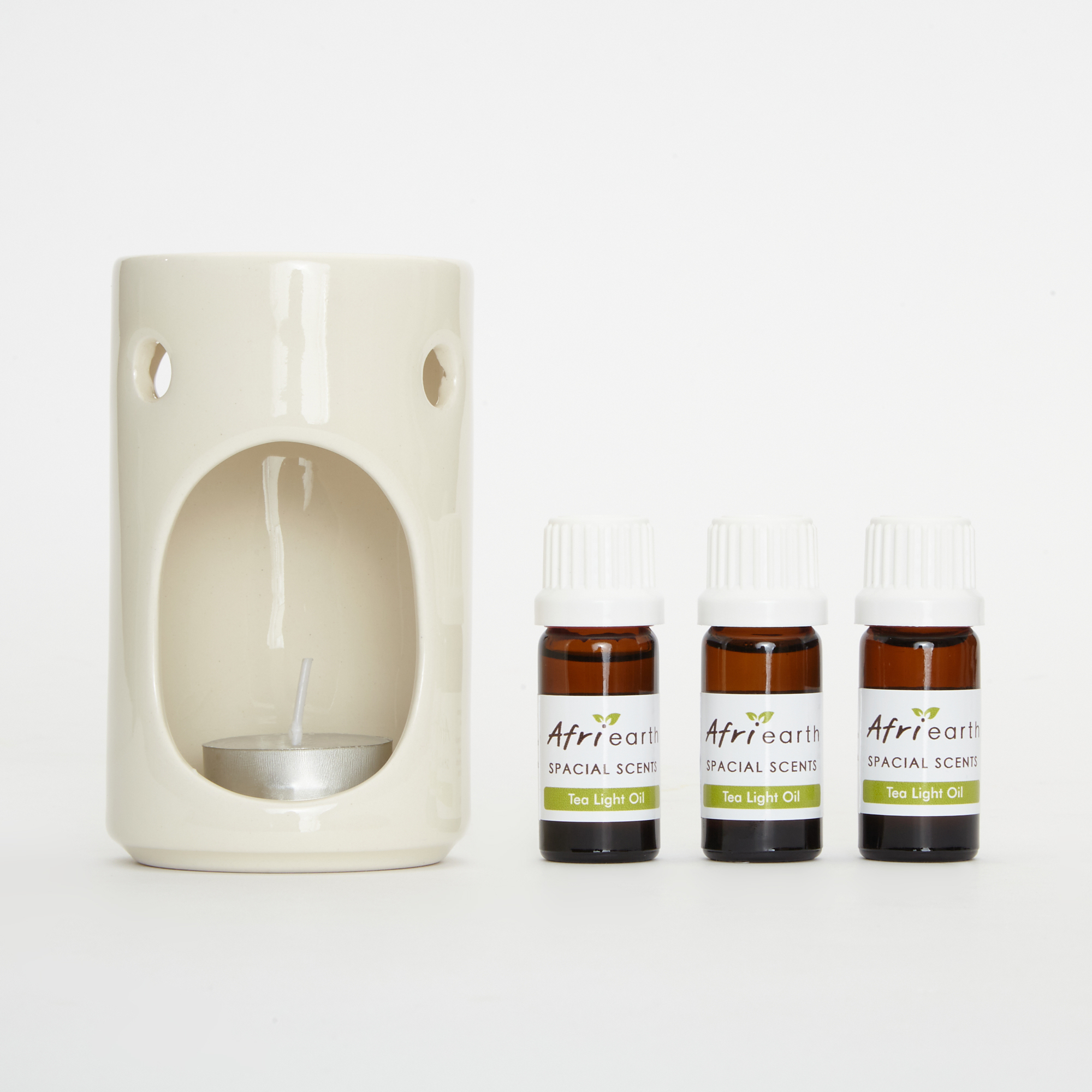 Handcrafted Ceramic Oil Burner with 3 Luxurious Scented Oils