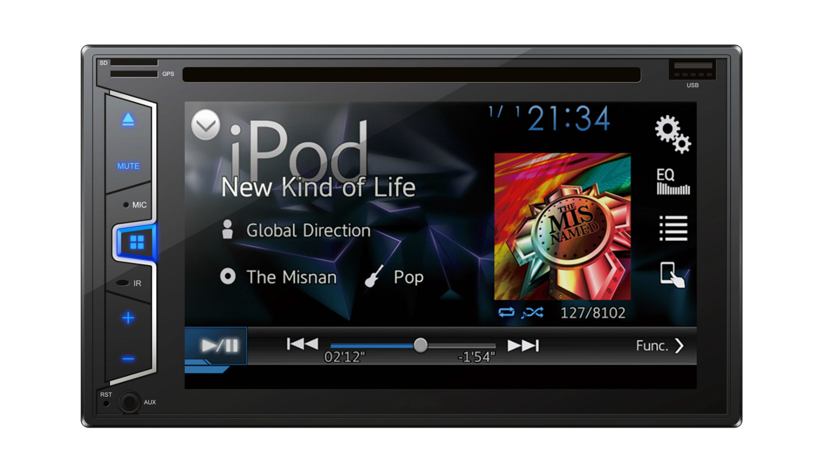 Car 6.2 Inch Double Din with DVD (Model: ADD-620)