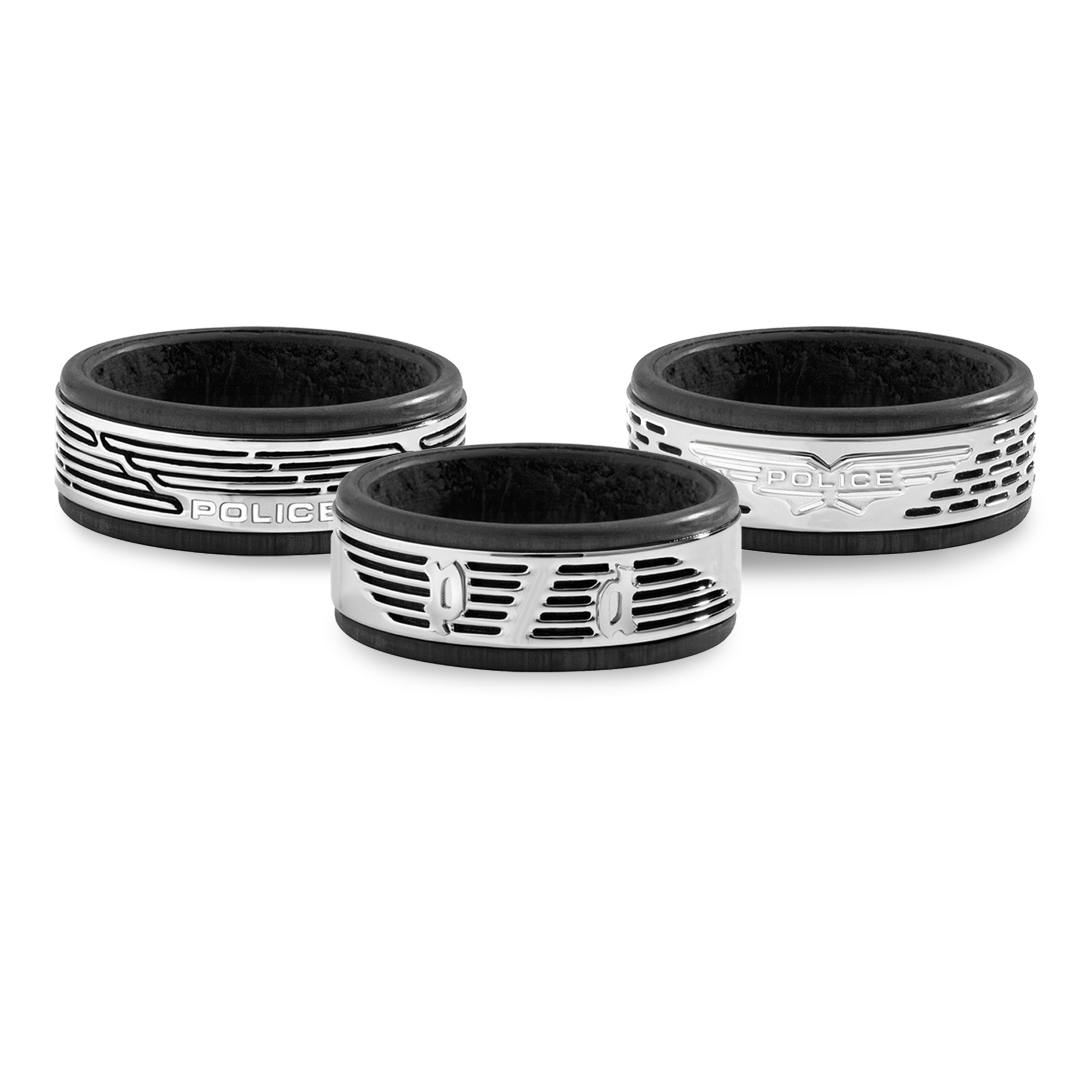 Men's Black & Silver Fashion Ring