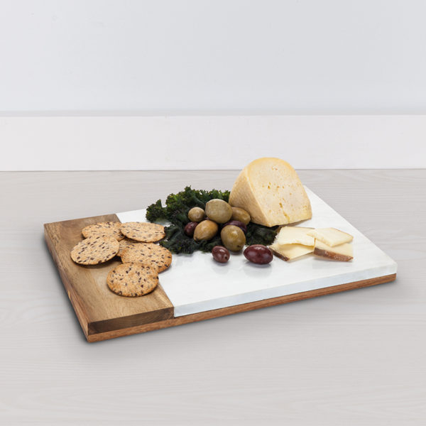 Wood and Marble Serving Board