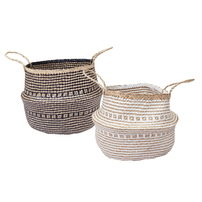 Pack of 2 Woven Tullah Pattern Baskets 