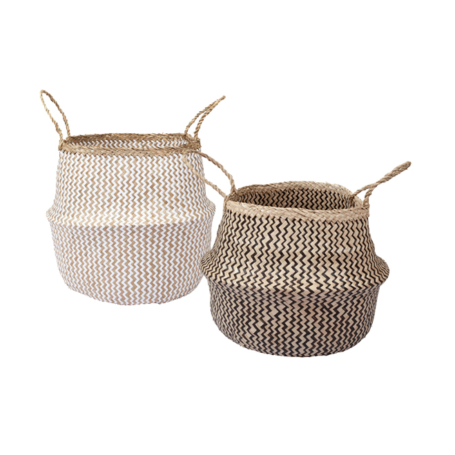 Pack of 2 Woven Tullah Zig Zag Baskets 