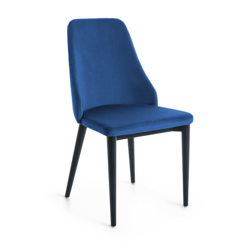 ROXIE Velvet Chair with Black Wooden Legs