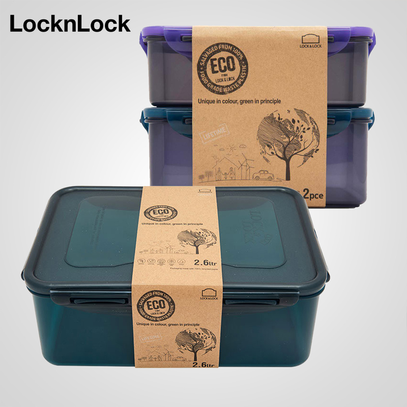 Set of 3 Eco Recycled Plastic Food Storage Containers