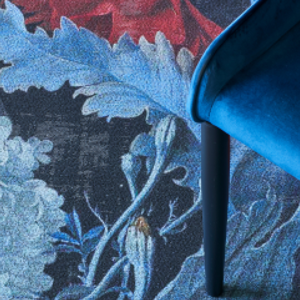 Nostalgic Peony Azure Indoor Rug