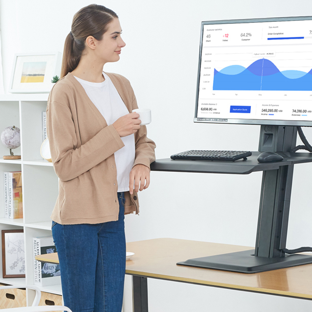 Sit-Stand Desktop Workstation for 1, 2 or 3 Monitors