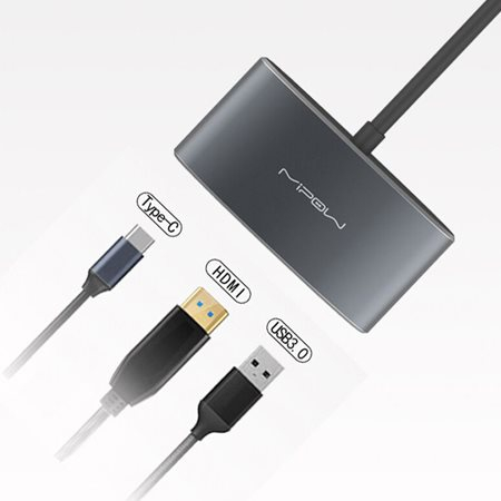 USB-C 3-in-1. Cables not included