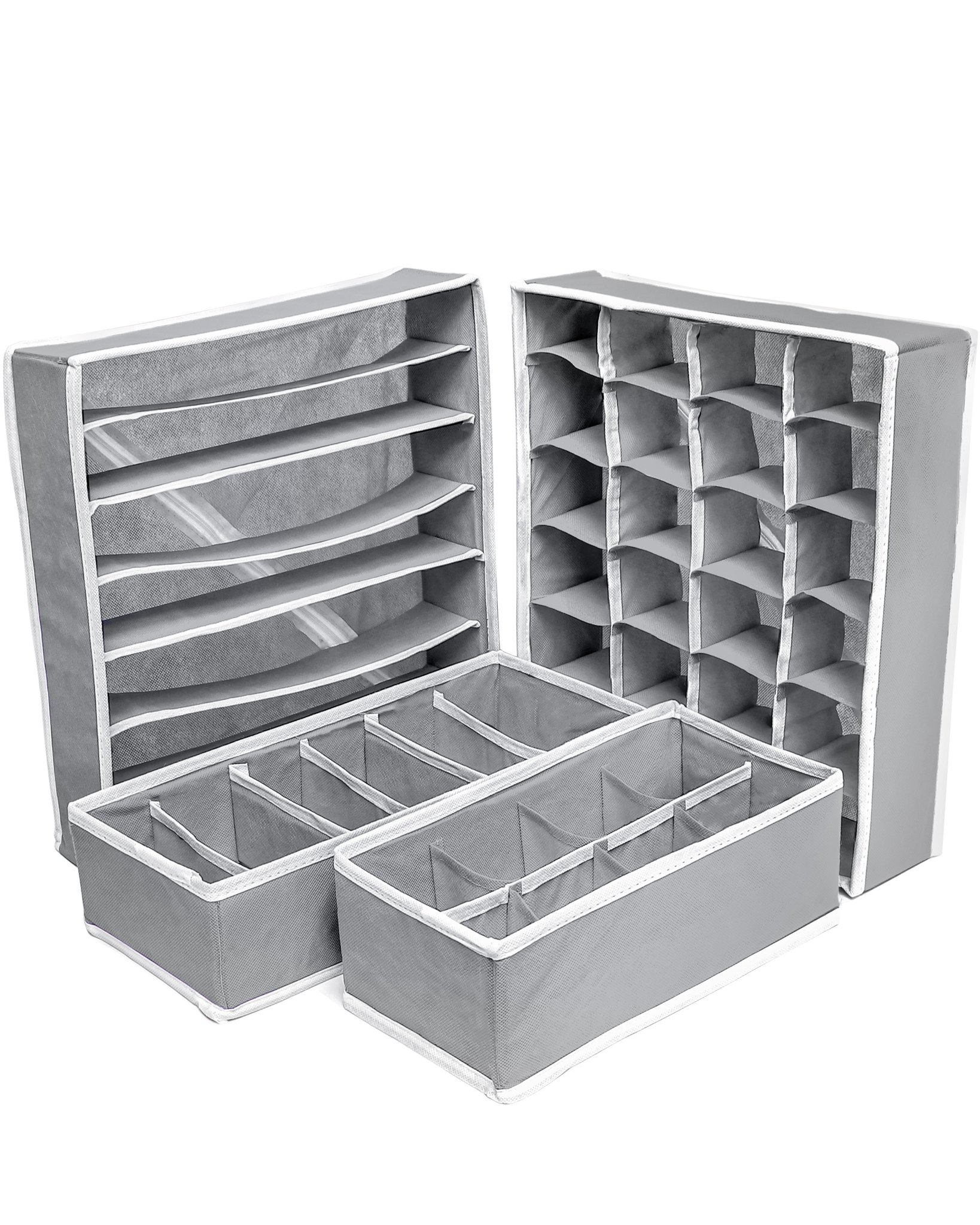 Set of 4 Collapsible Grid Closet Drawer Dividers