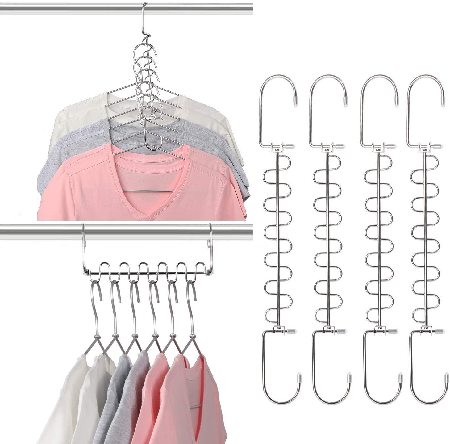 Set of 10 Space Saving Closet U-Hangers