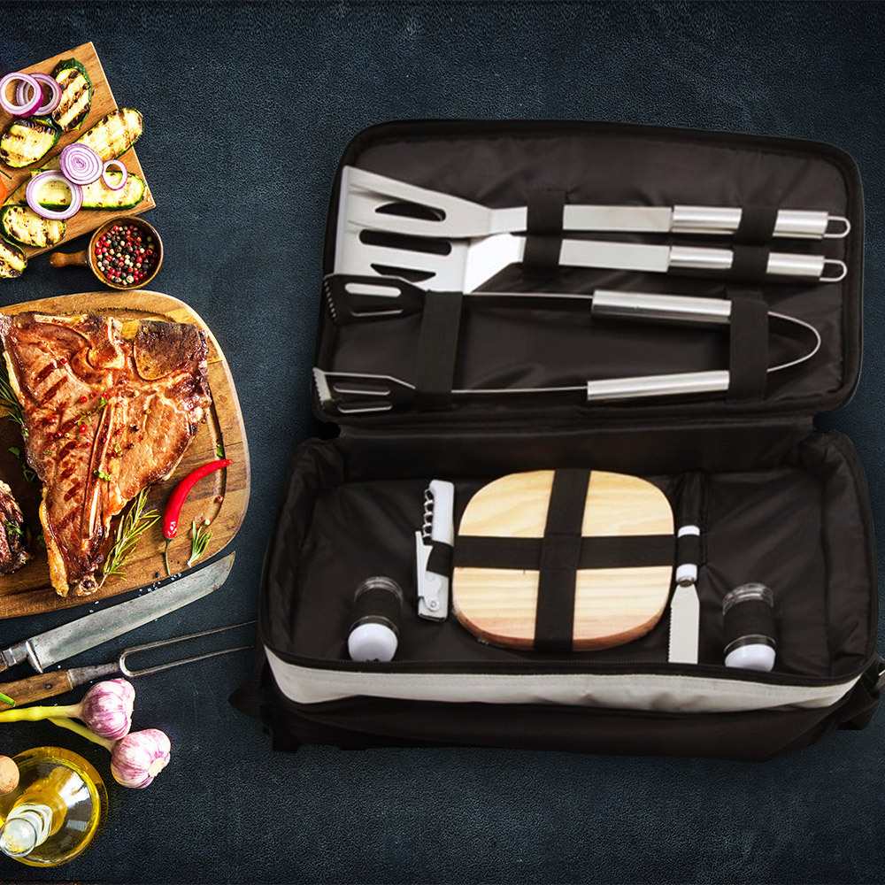 Braai Kit & Cooler Bag with Stainless Steel Utensils