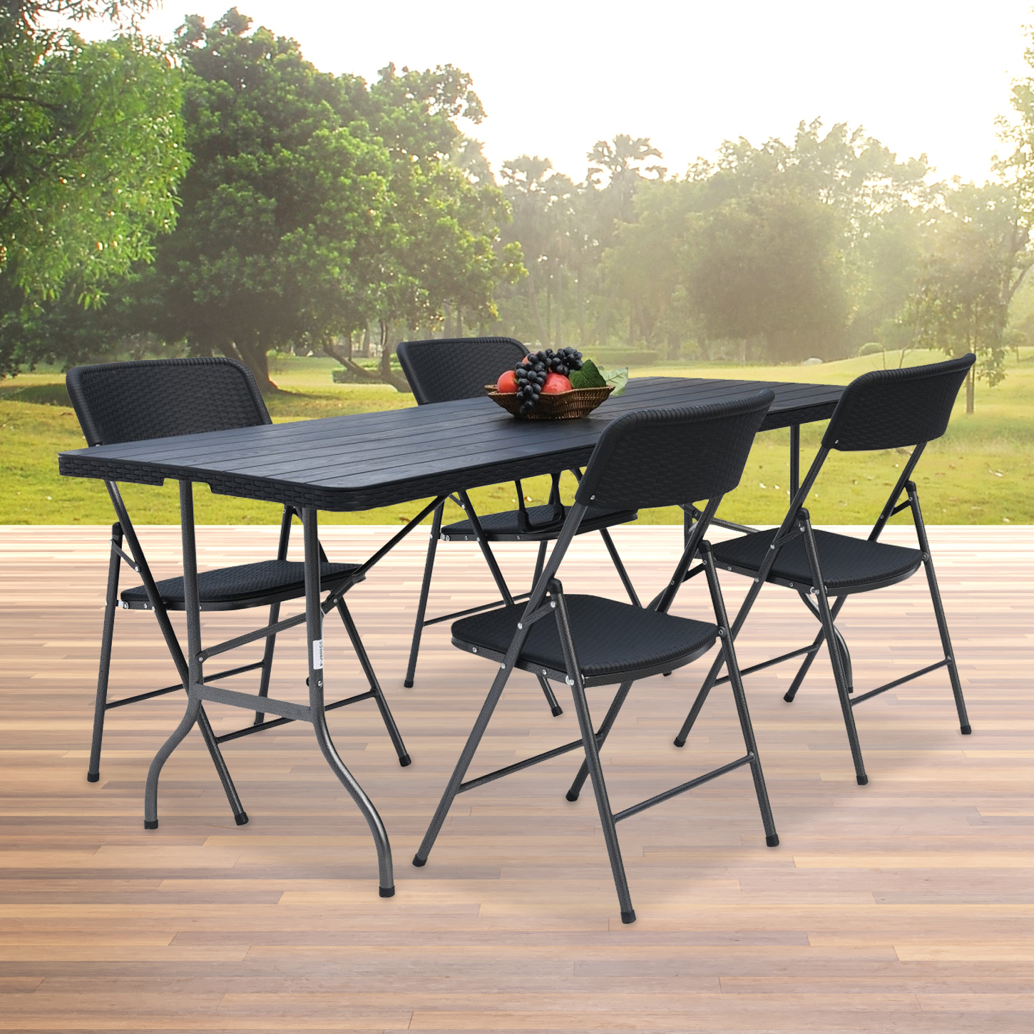 Outdoor Folding Table & 4 Chairs
