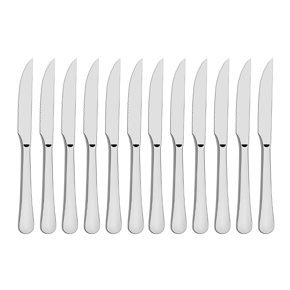 Set of 12 Zurique 18/0 Stainless Steel Steak Knives