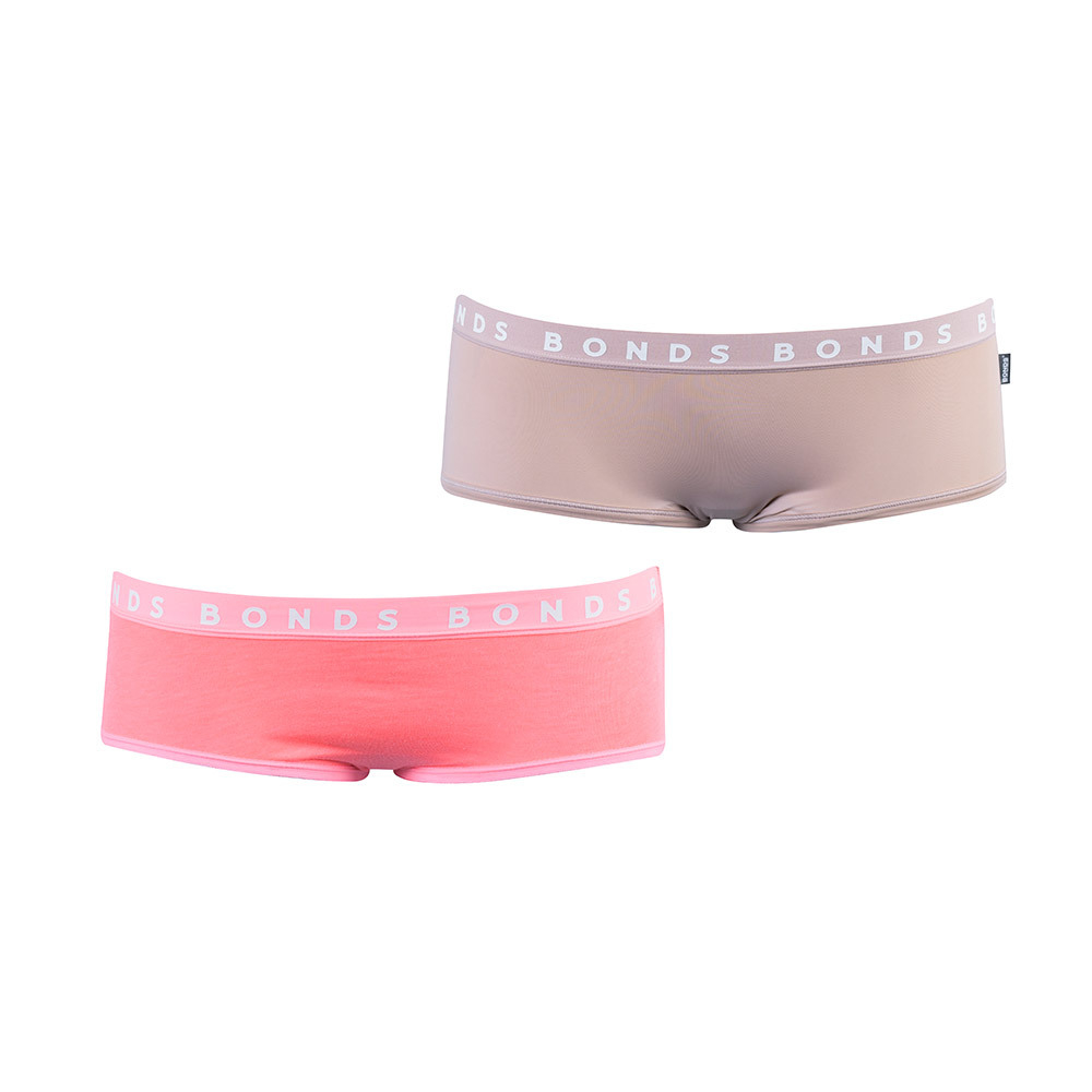 Pack of 2 Hipster Boyleg Underwear (Coral and Nude)