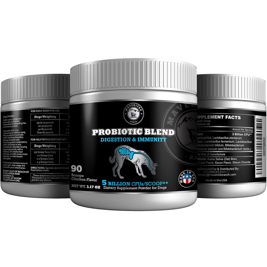 Digestion & Immunity Probiotic Blend Dietary Supplement Powder for Dogs (90 Chicken Flavour Scoops)