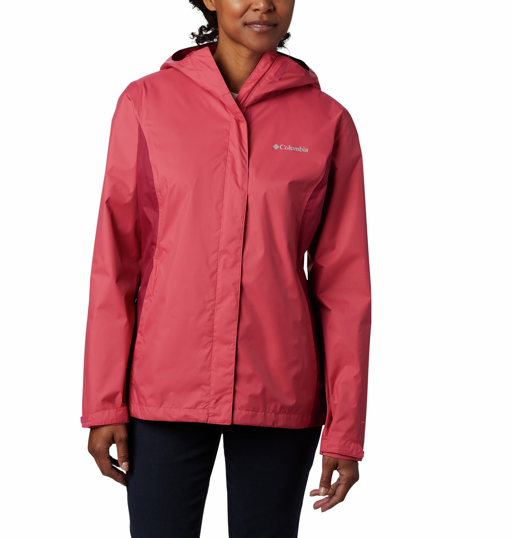 Ladies Arcadia II Rain Jackets in Rouge Pink Red Orchid