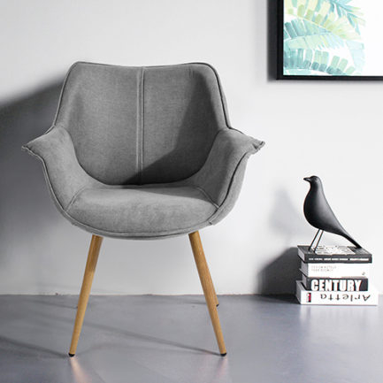 Grey Julian Arm Chair with Fabric Upper