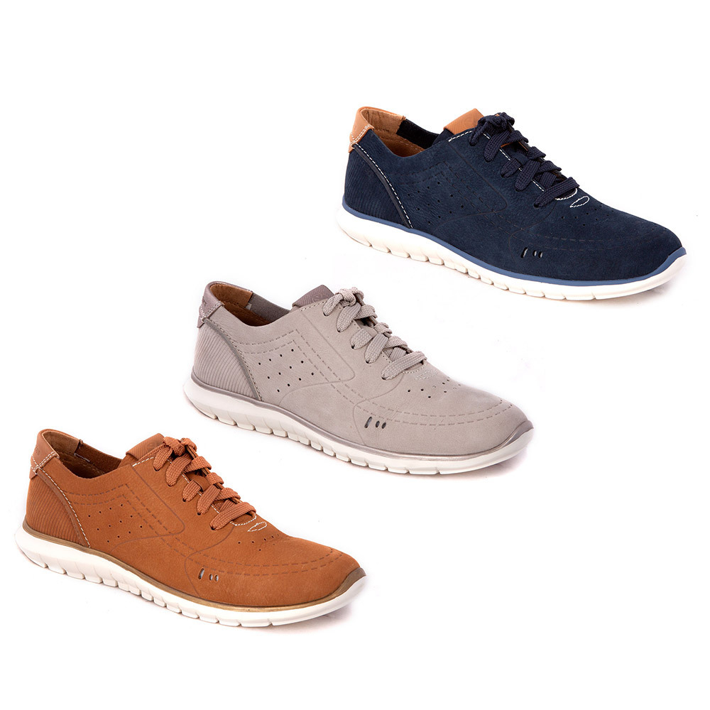 Ladies Nubuck Leather Tricia Perf Lace Up Sneaker