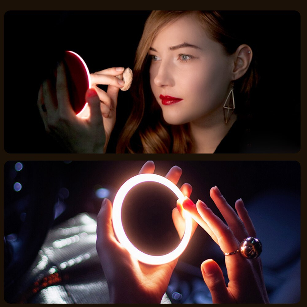 Smart Touch Cosmetic Makeup Mirror and Powerbank with Dimmable LED Ring Light