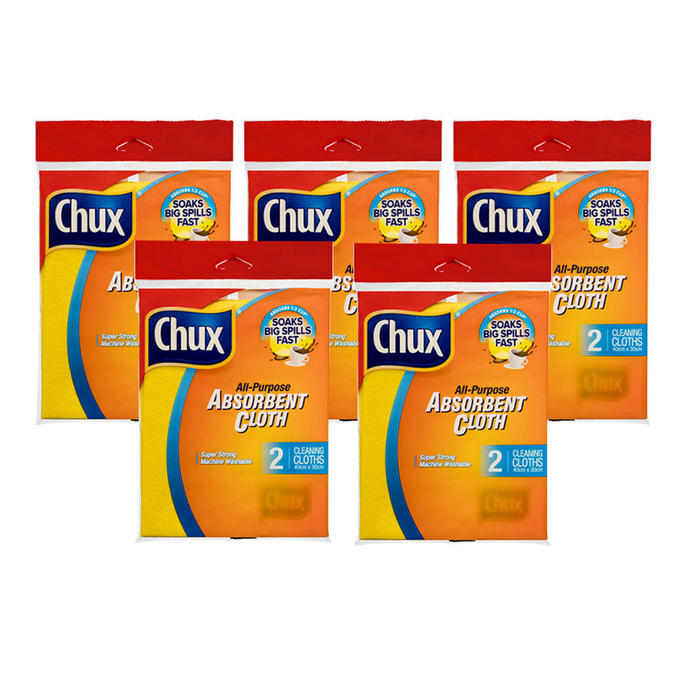 Pack of 5 All-Purpose Absorbent Cloths to Soak-Up Spills