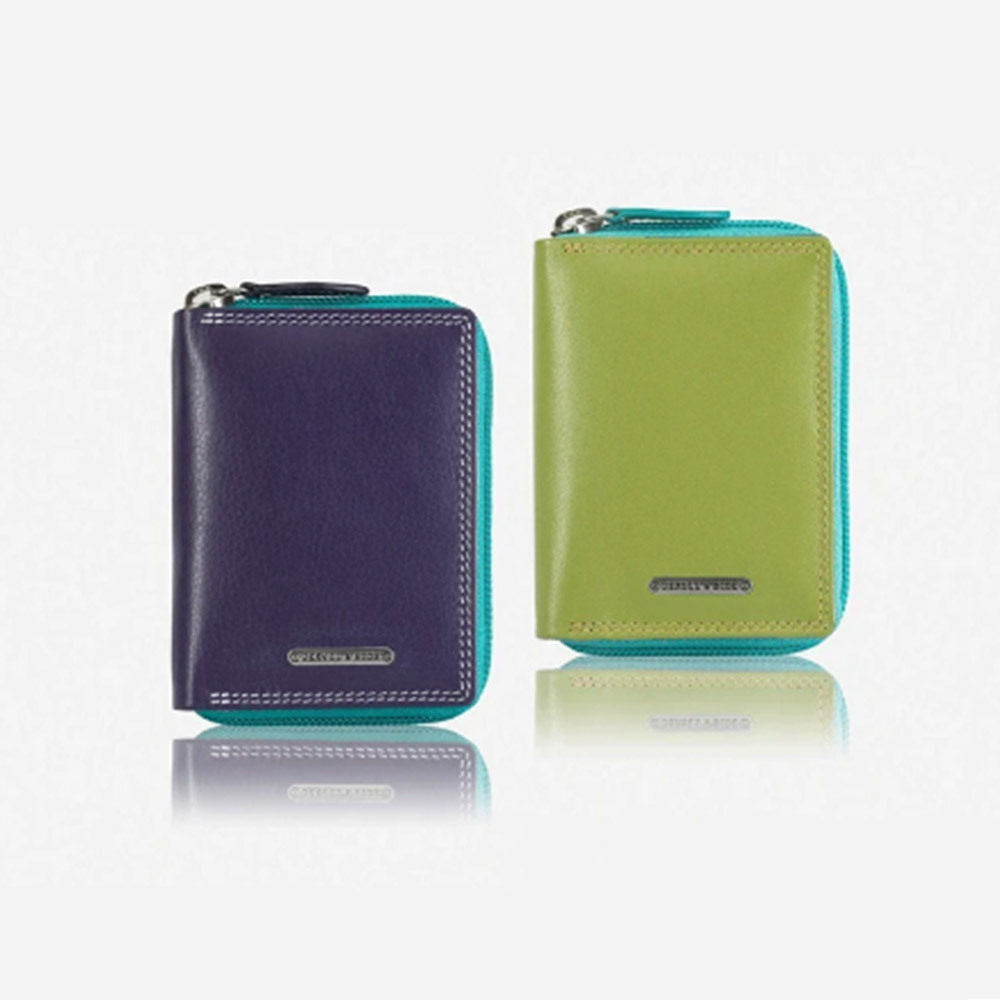 Genuine Leather Ladies Pocket RFID Zip Around Purse