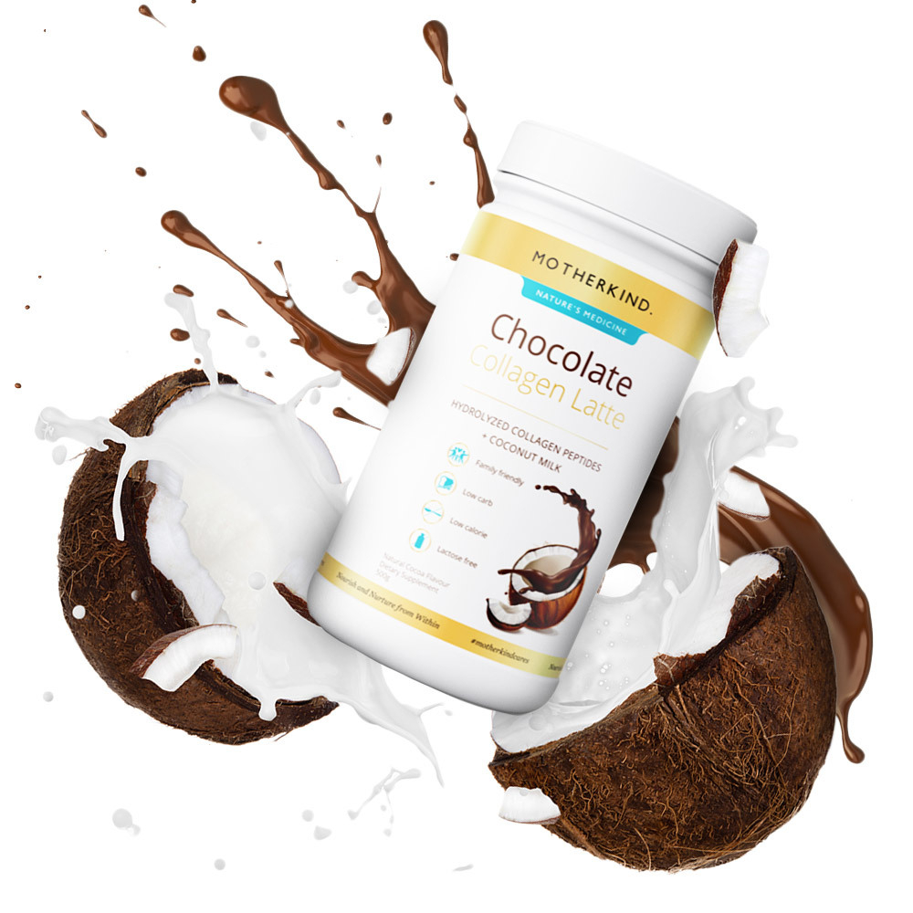 Pack of 2 500g Chocolate Collagen Latte with Hydrolyzed Collagen Peptides & Coconut Milk