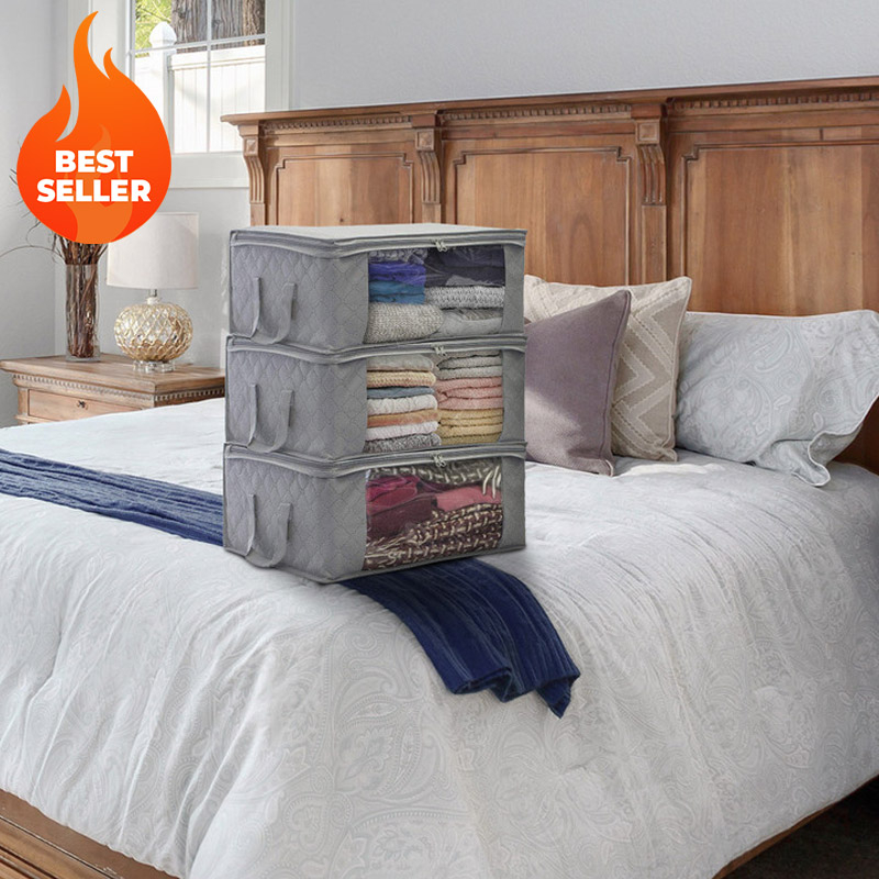 Set of 3 Foldable Storage Bag Organizers