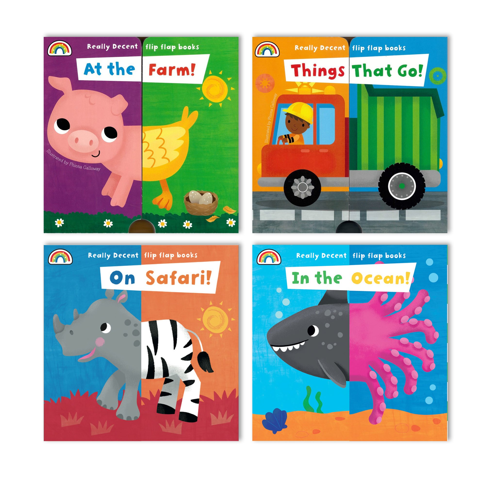 Set of 4 Flip Flap Educational Book Bundle
