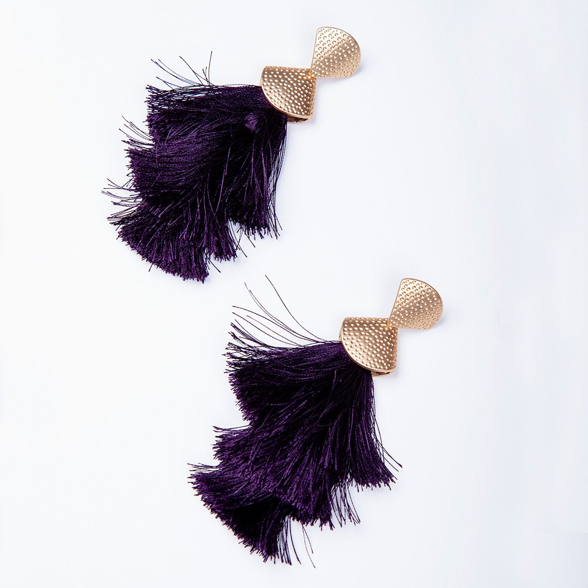 Damascus 3 tier tassel earring