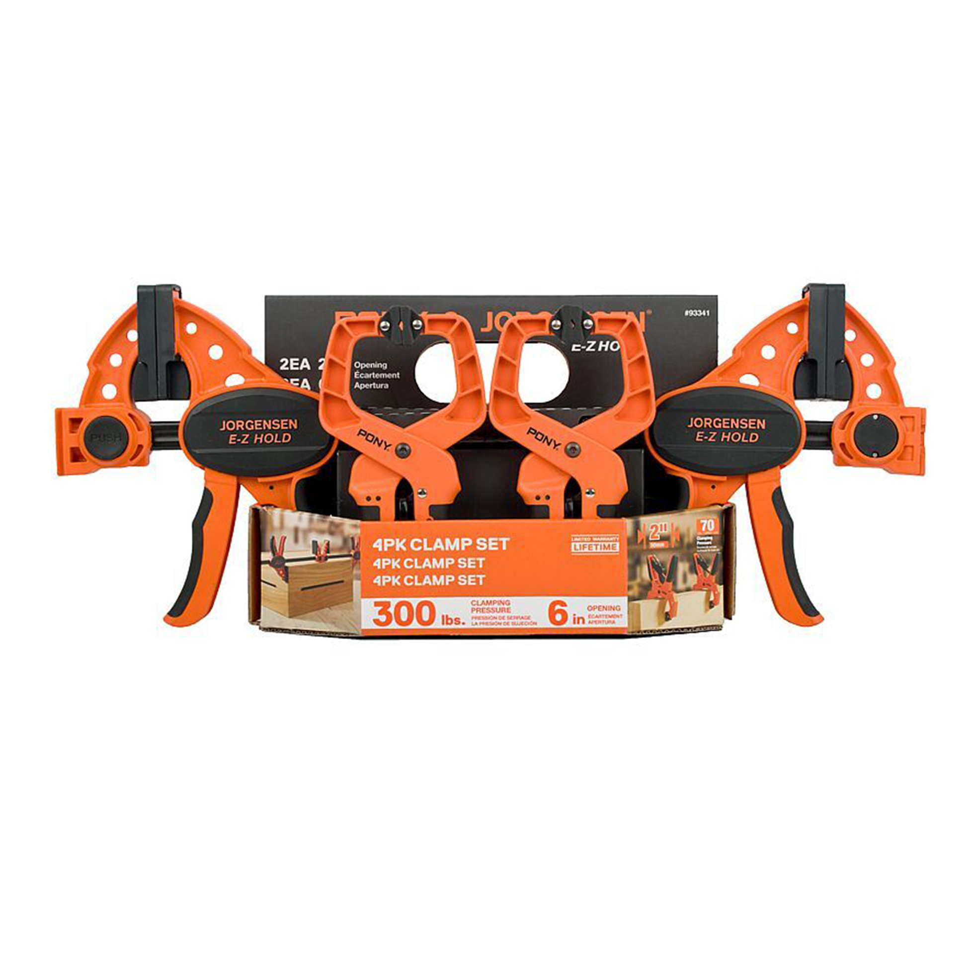 4 Piece Jorgensen Clamp Set 2 x 6 Inch Trig