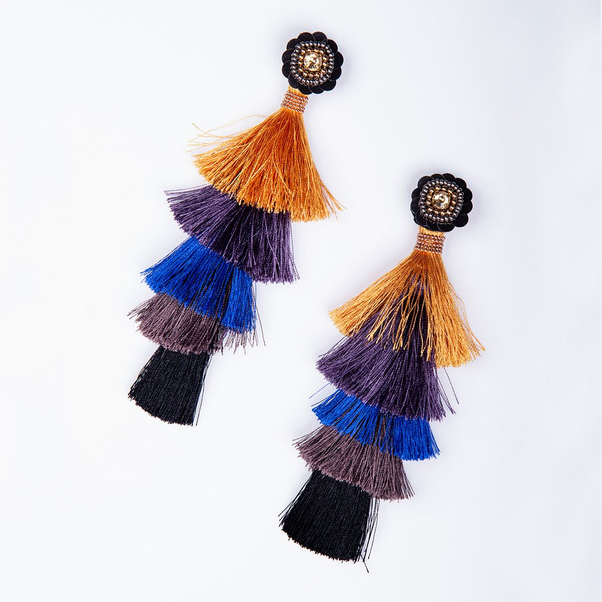 Tokyo Beaded Flower Statement Earrings