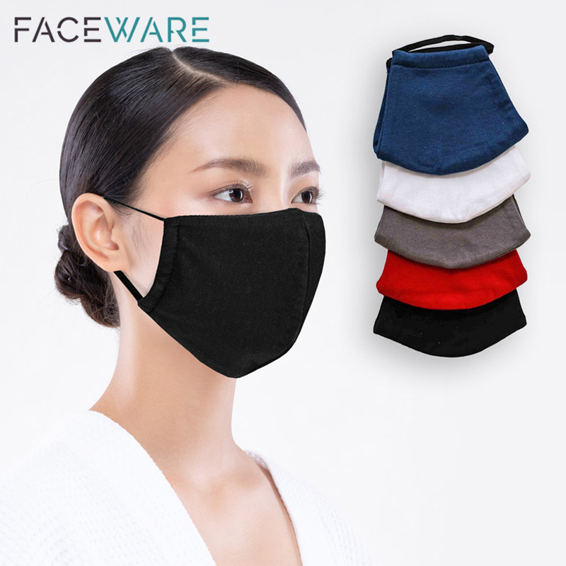 Pack of 5 100% Cotton 2-Layer Reusable Fabric Face Masks