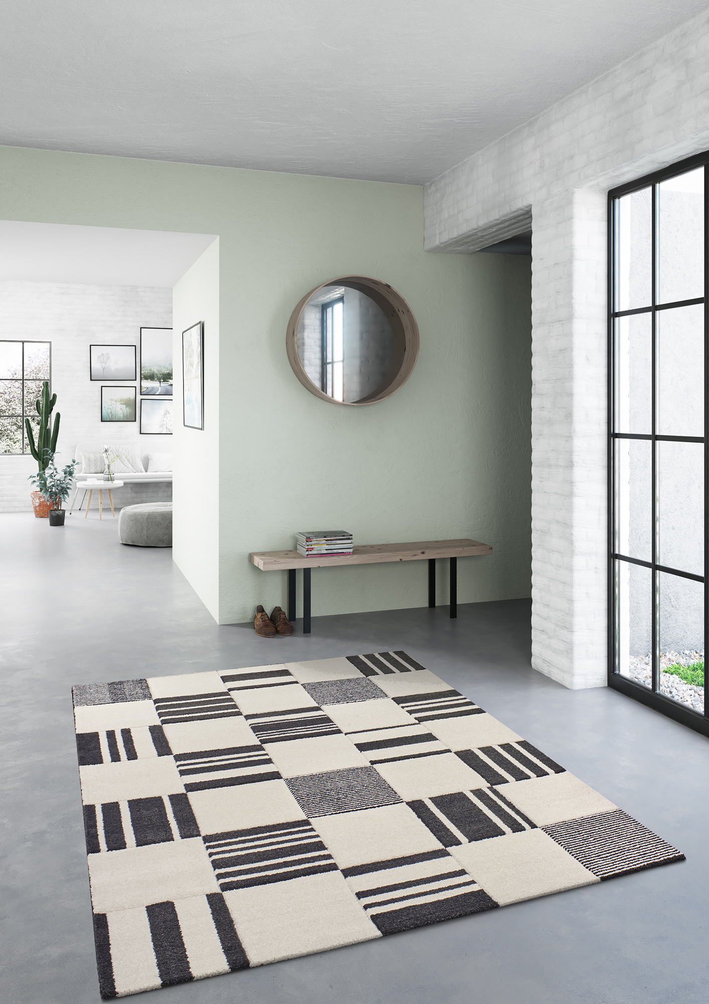 Black Striped Square Design