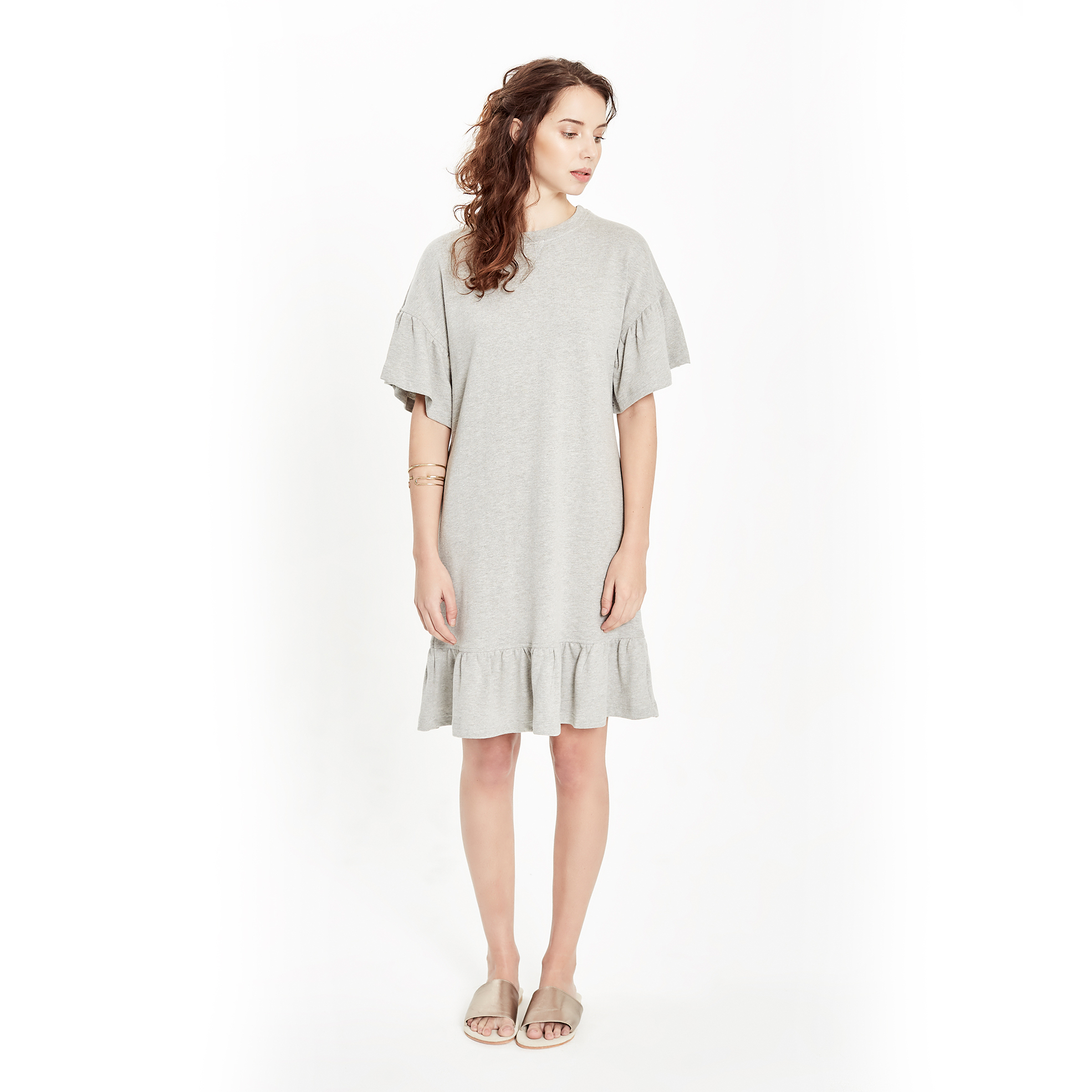 Lamu T-Shirt Dress with Frill Sleeves