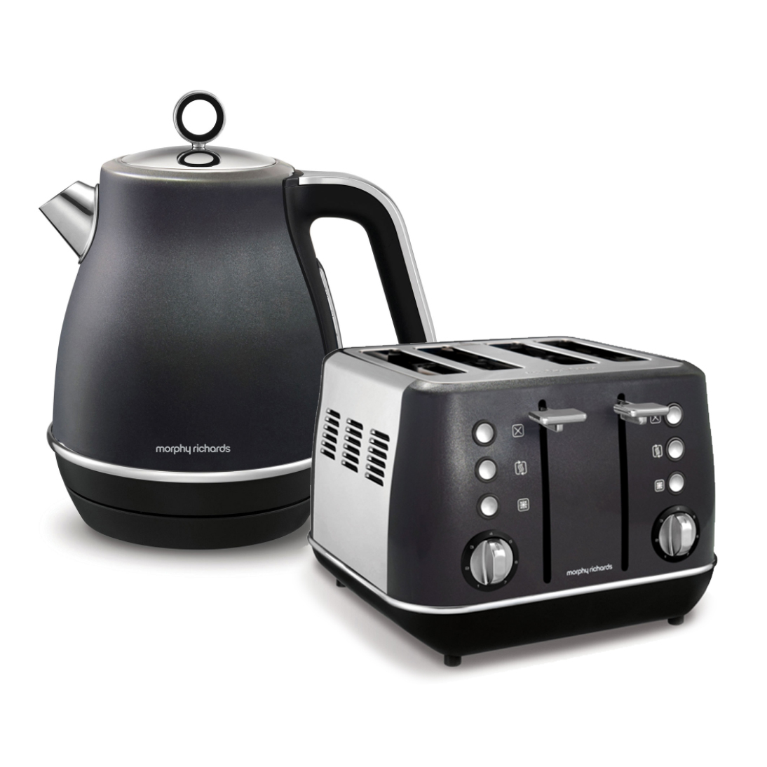 Evoke Brushed Stainless Steel Kettle and Toaster Set