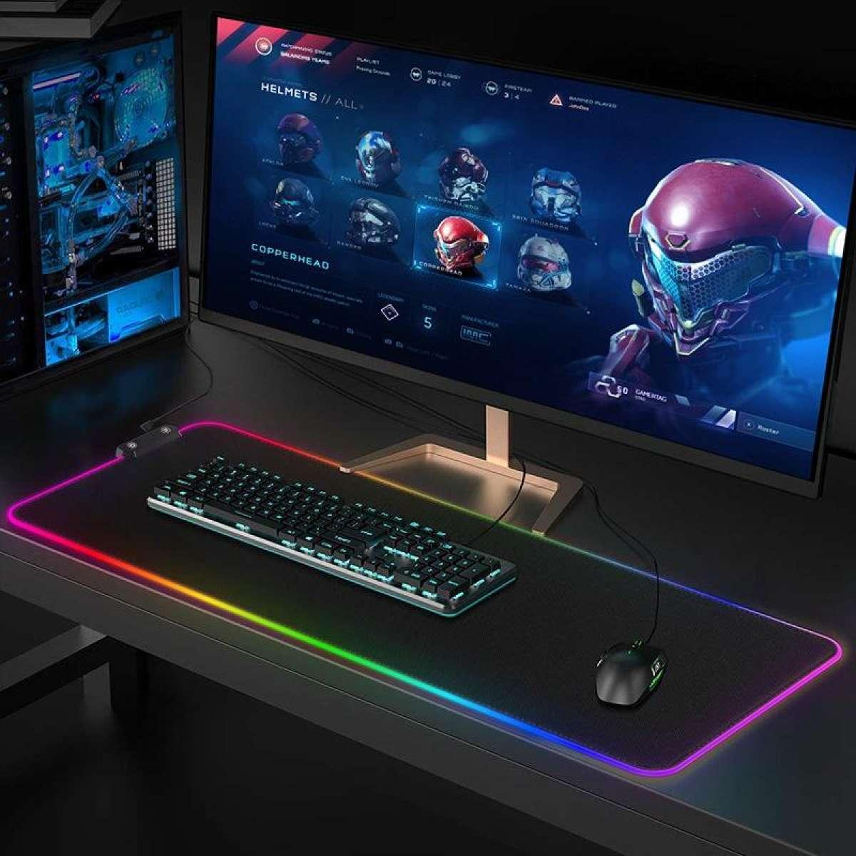 Illuminated LED Colour Changing Rim XL Gaming Mouse Pad