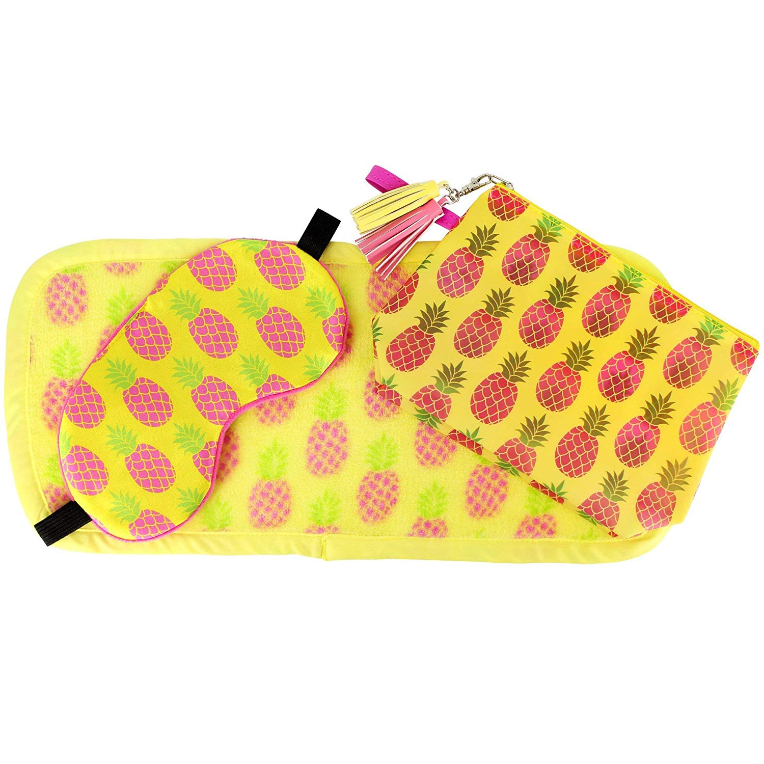 3-in-1 Pineapple Eraser, Eye Mask & Make-Up Bag Set