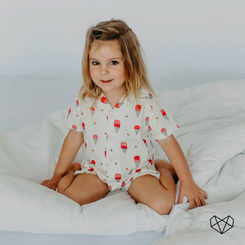 Girls Ice-Cream Print Cotton PJs