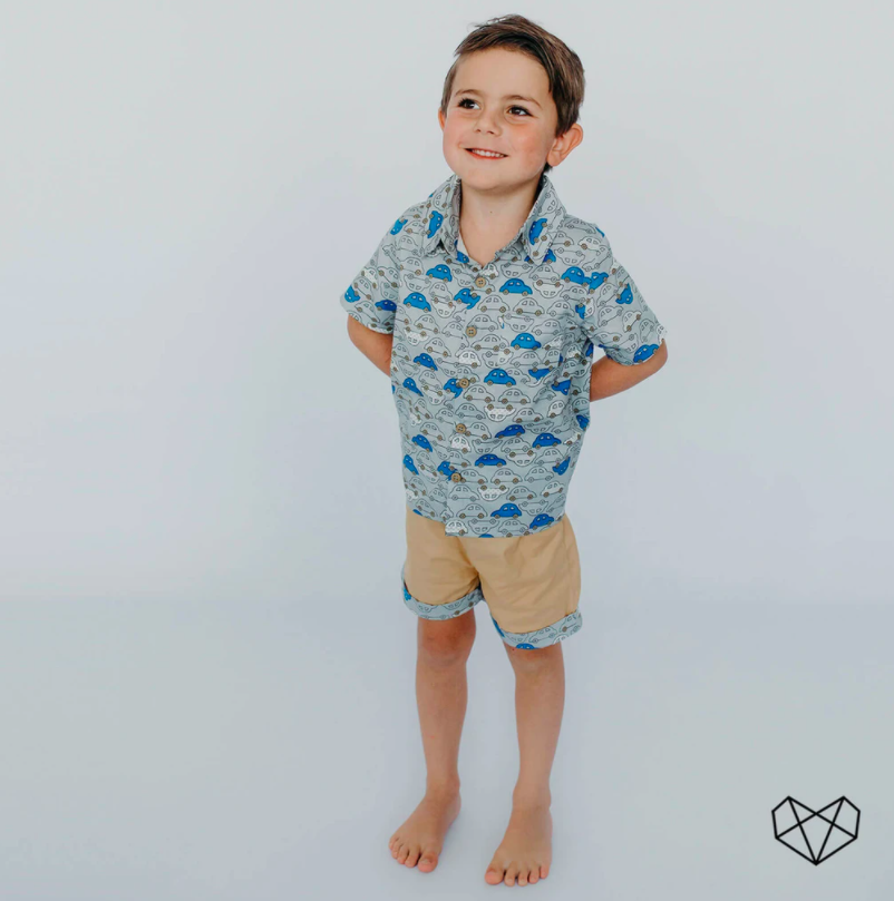 Boys Printed Collared Shirt