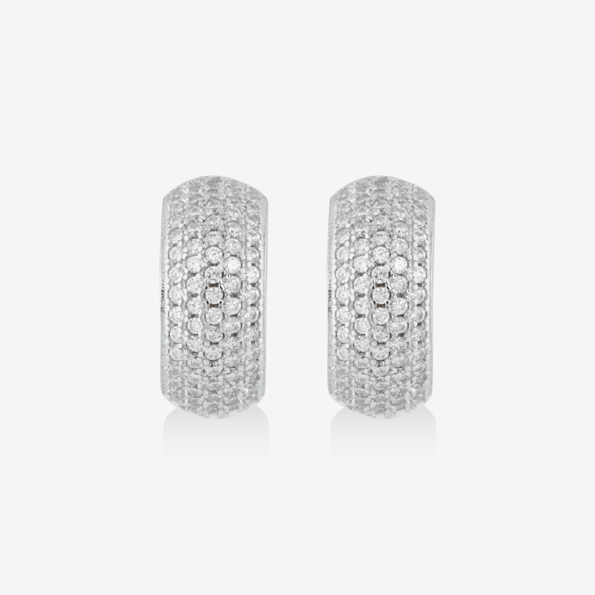 Silver Diamante Cubic Zirconia Stud Earrings