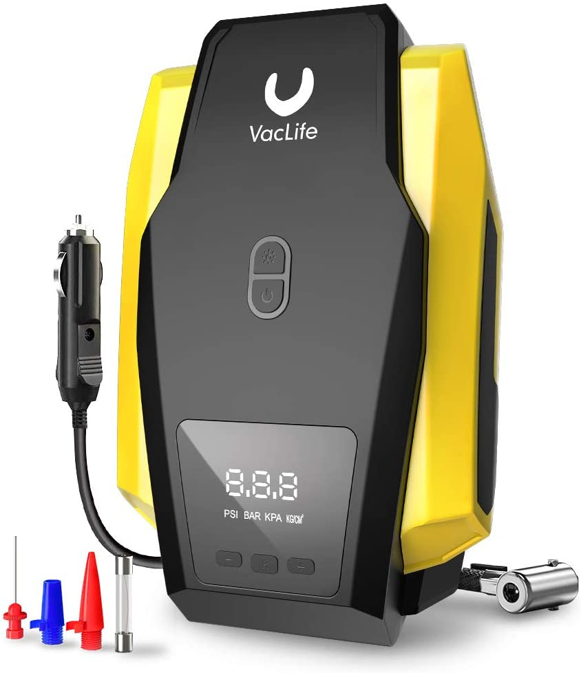12V Portable Digital Air Compressor and Tyre Inflator with LED Light